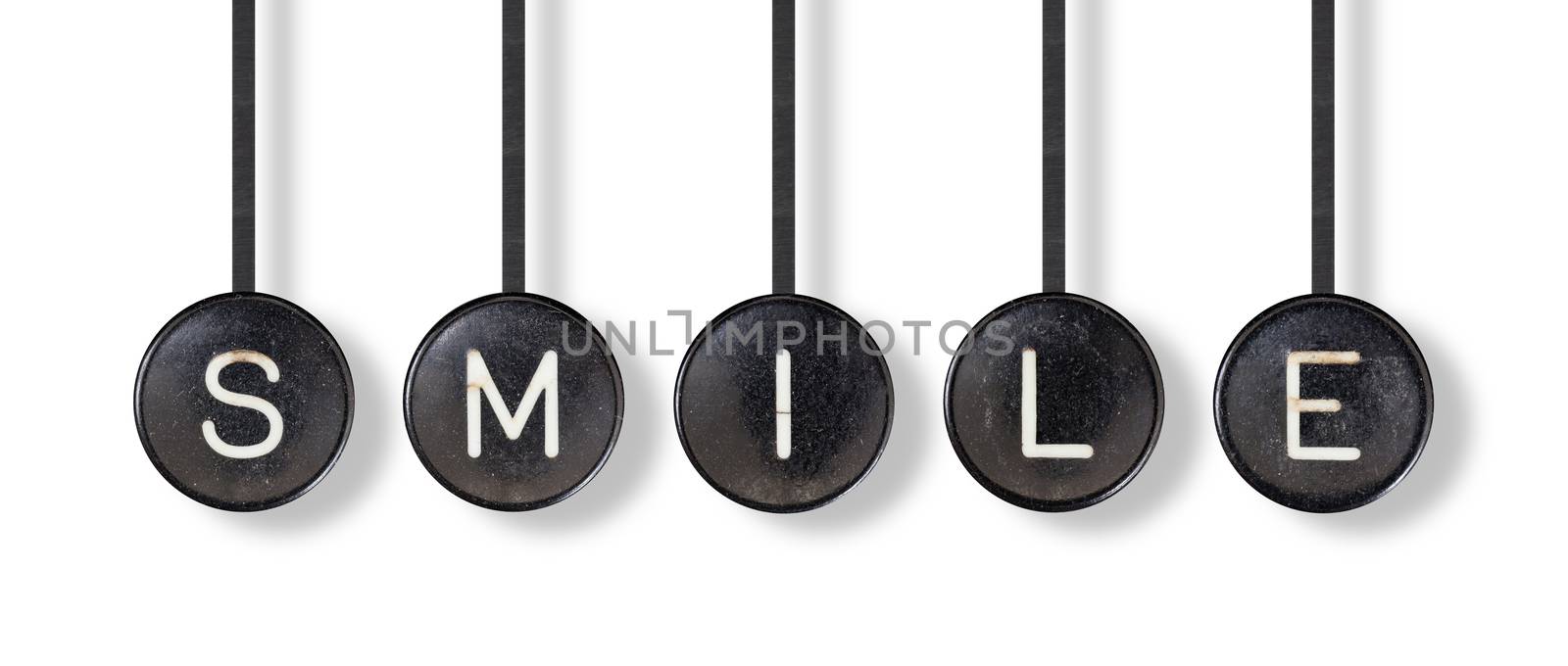 Typewriter buttons, isolated on white background - Smile