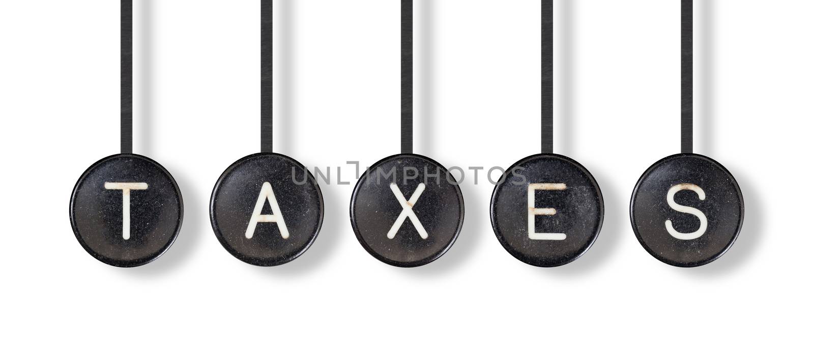 Typewriter buttons, isolated on white background - Taxes