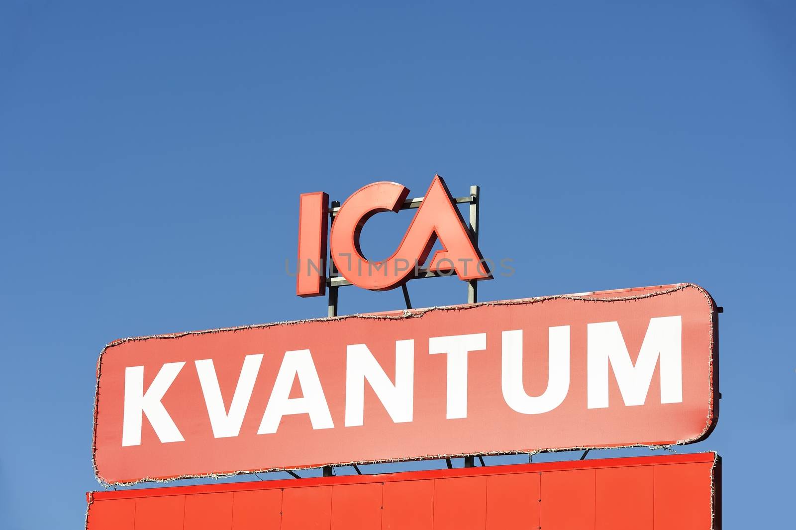 STOCKHOLM - MAY 1 2013: ICA logo sign on supernarket photographed on may 1th 2013 in Stockholm, Sweden.