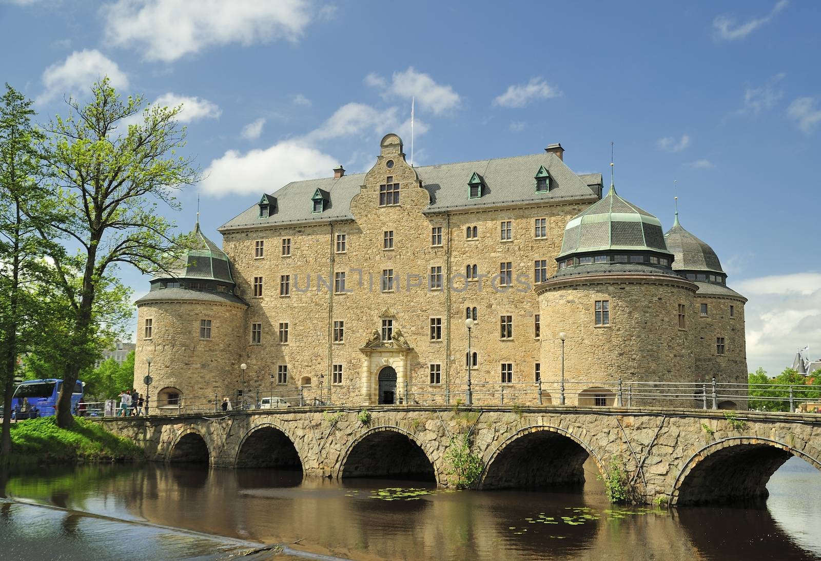 Orebro castle in Örebro city, Sweden. Old castle with a very interesting history. The castle is in the center of Örebro along Svartån, a small river.