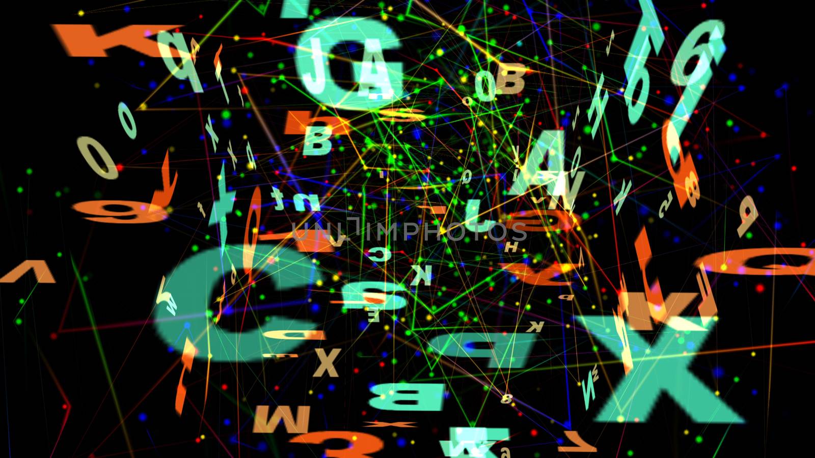 Digital Illustration of Letters and Numbers