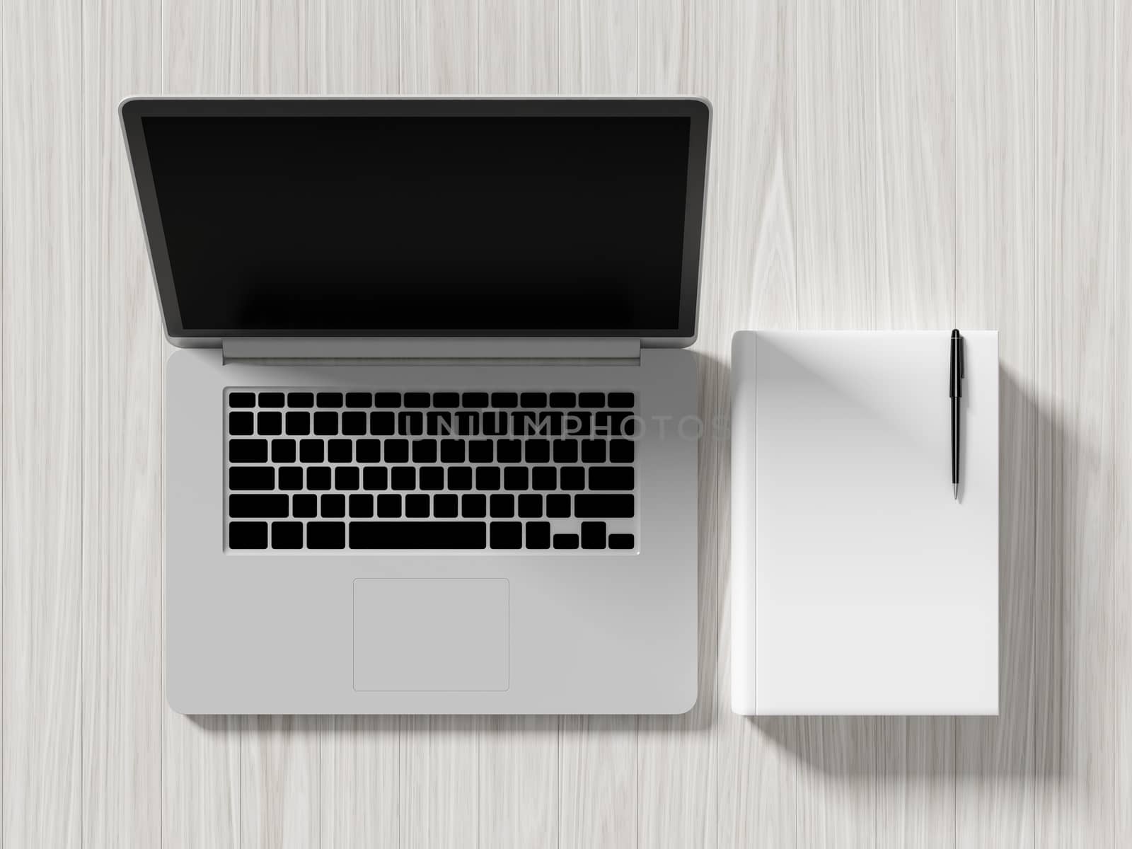 High angle view of a setting table of business workplace, shot in office, home work space