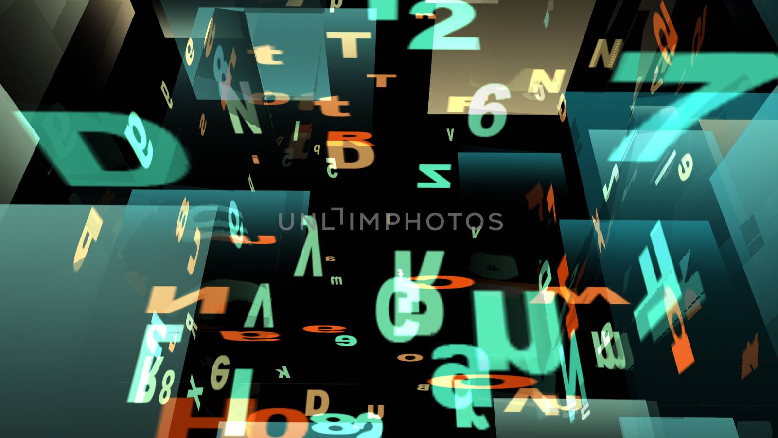 Digital Illustration of Letters and Numbers