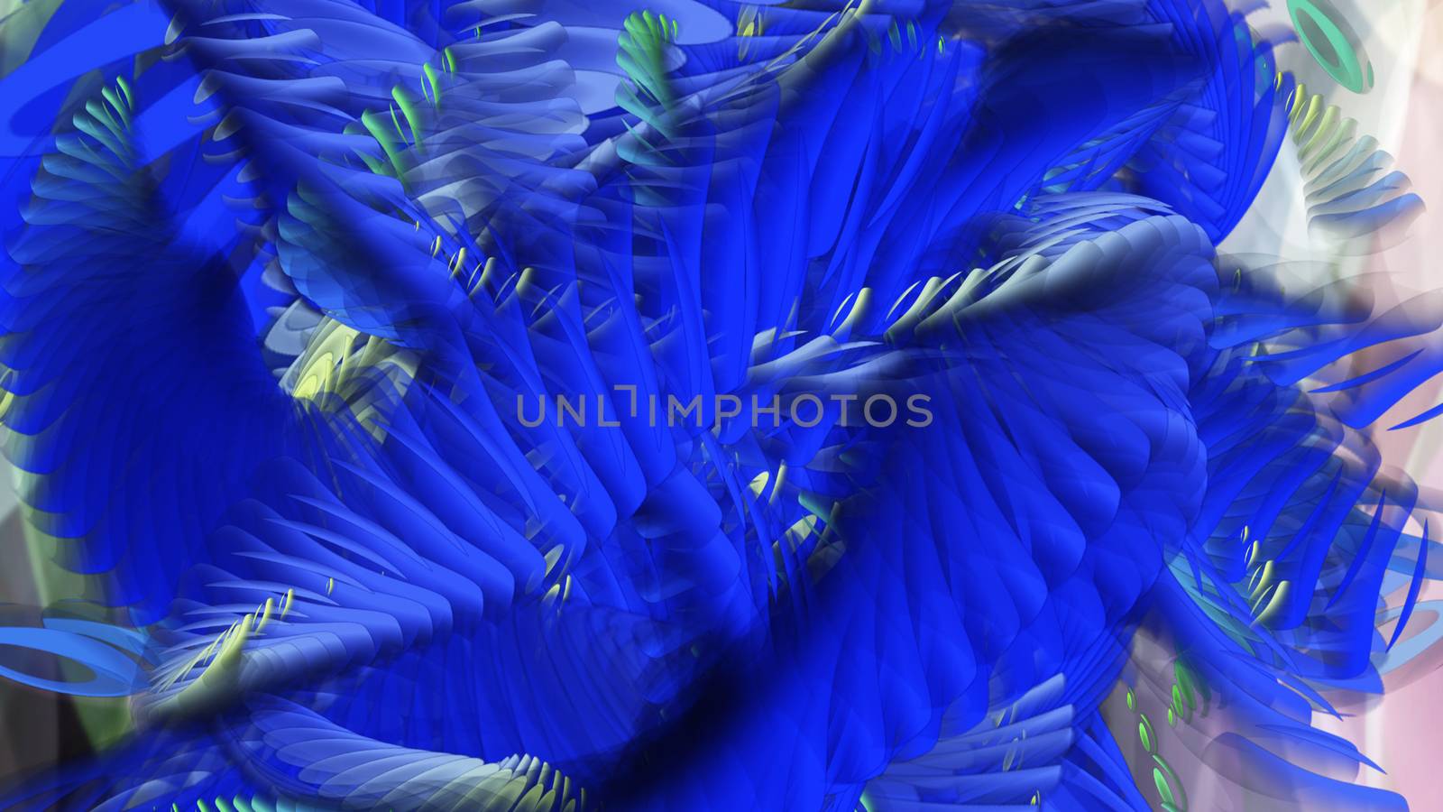 Digital Illustration of swirling blue Shapes