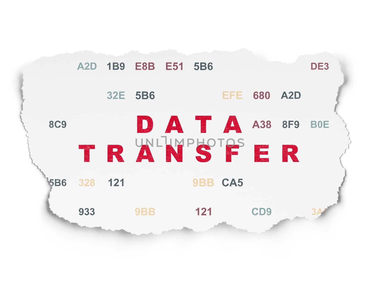 Data concept: Data Transfer on Torn Paper background by maxkabakov
