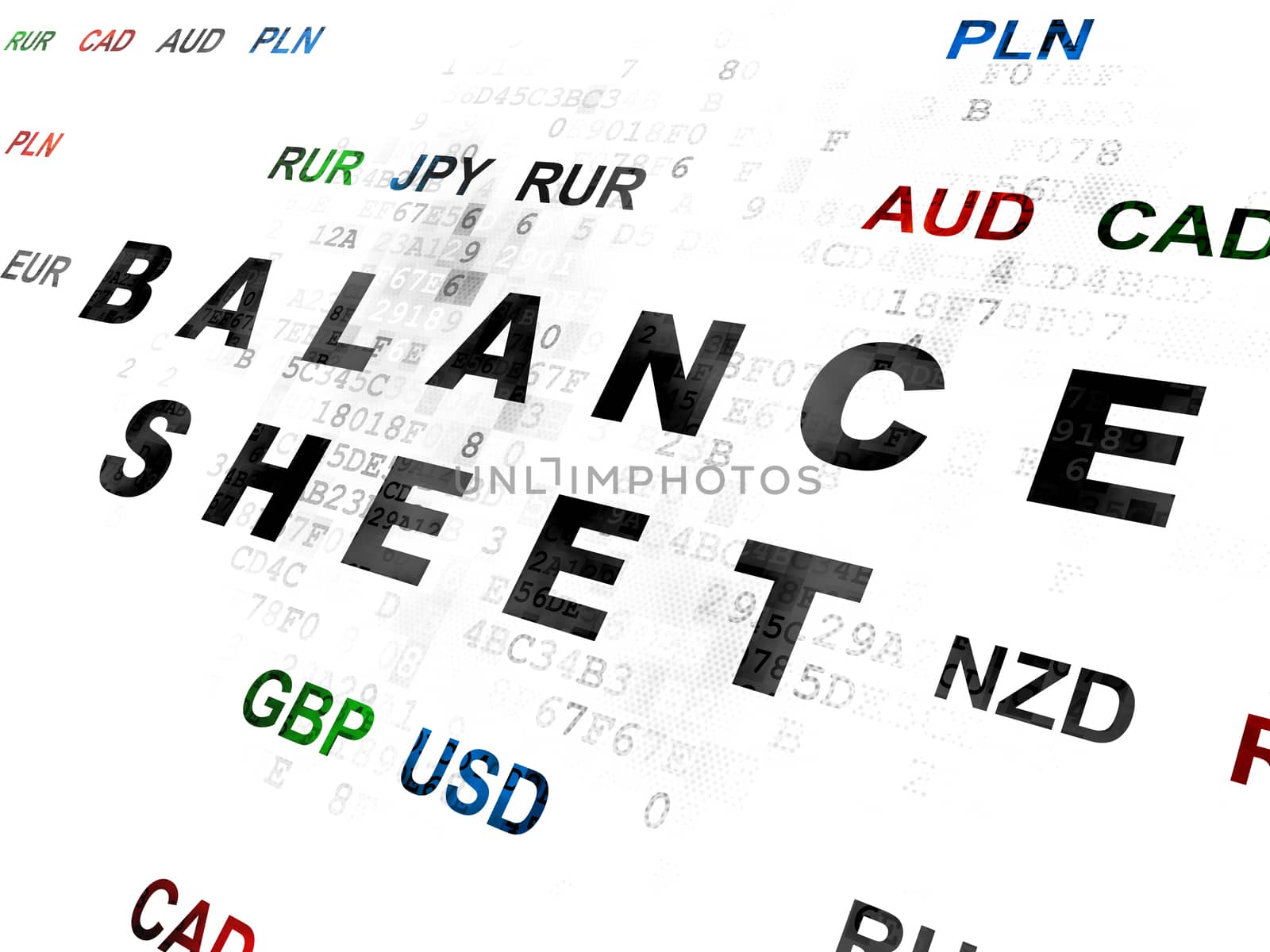 Currency concept: Balance Sheet on Digital background by maxkabakov