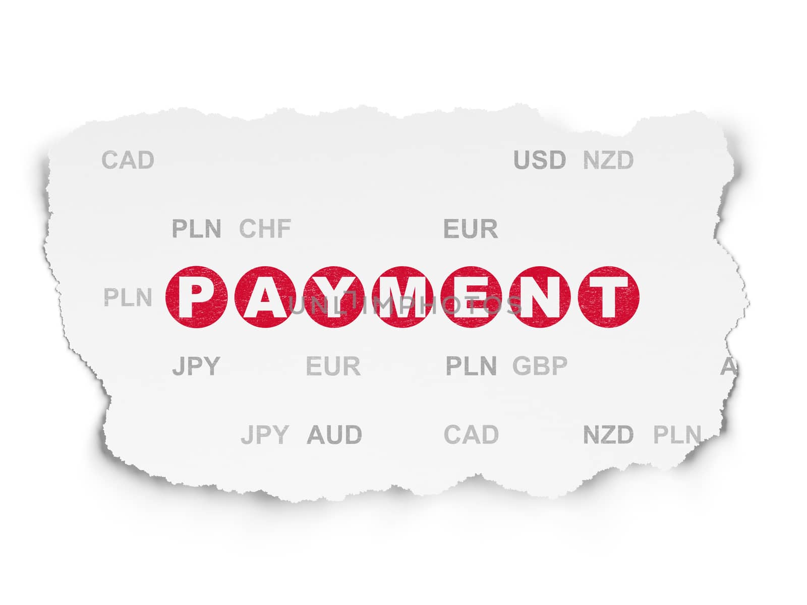 Banking concept: Painted red text Payment on Torn Paper background with  Currency