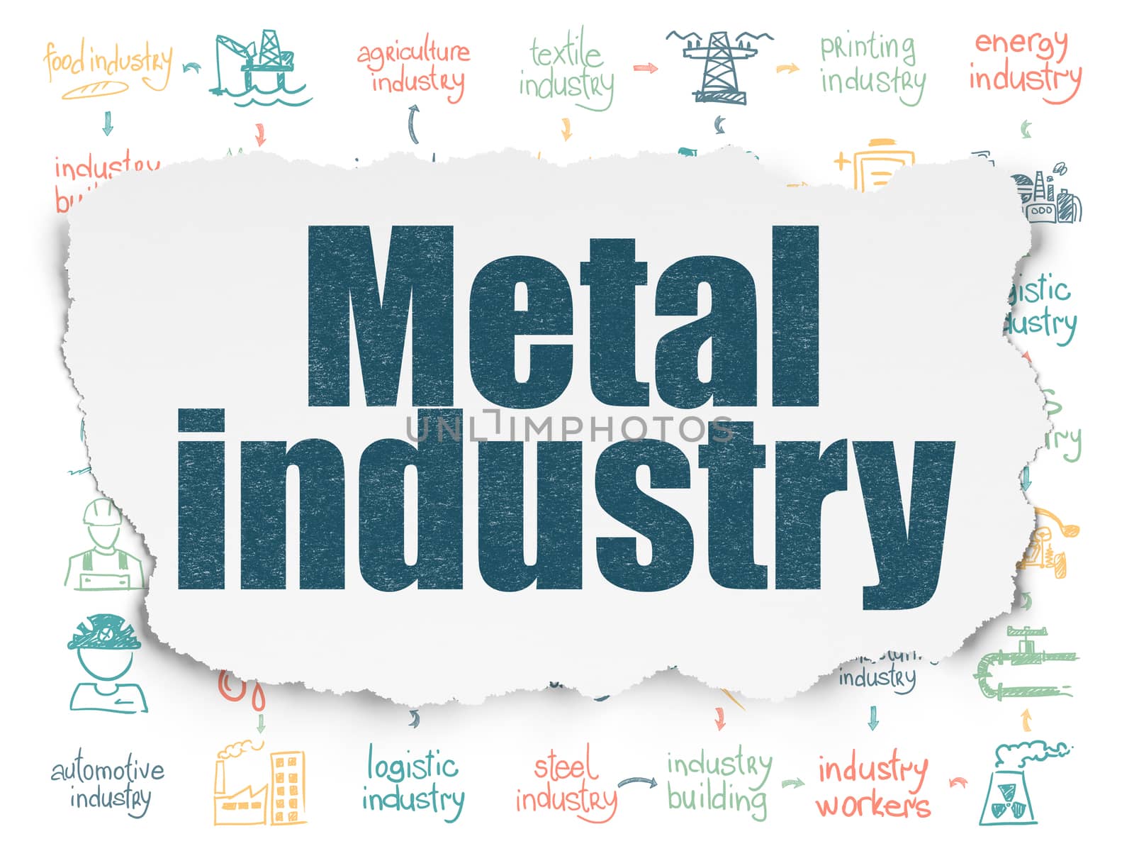 Industry concept: Metal Industry on Torn Paper background by maxkabakov