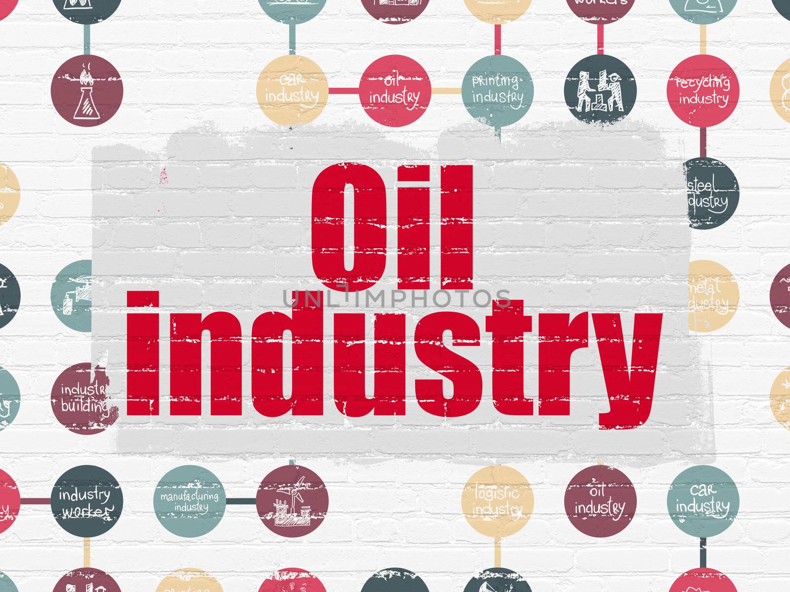 Manufacuring concept: Oil Industry on wall background by maxkabakov
