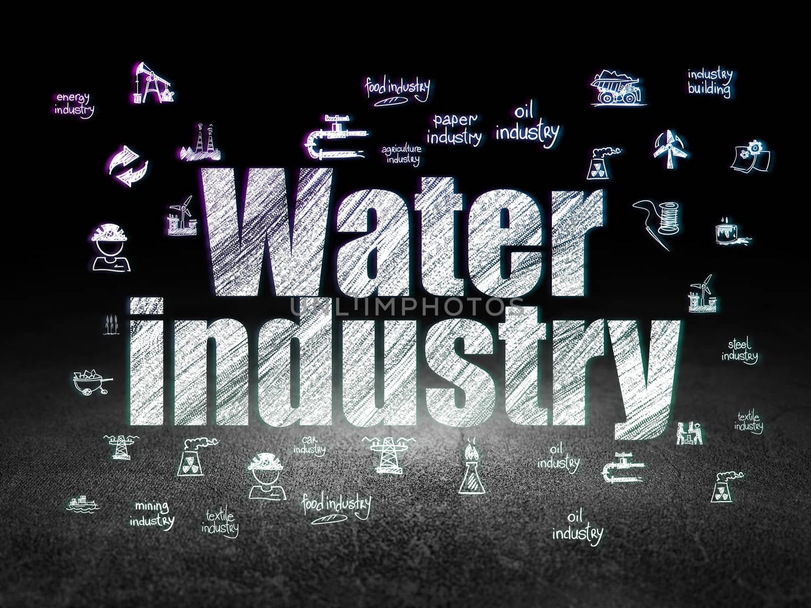 Industry concept: Water Industry in grunge dark room by maxkabakov