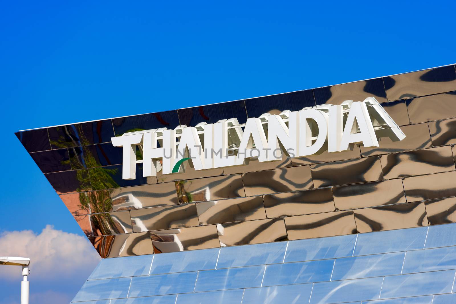 MILAN, ITALY - AUGUST 31, 2015: Detail of Thailand pavilion at Expo Milano 2015, universal exposition on the theme of food, in Milan, Lombardy, Italy, Europe