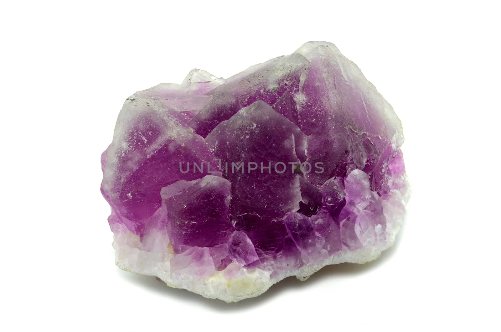Sample of a beautiful Pink Fluorite nature specimen isolated on white background