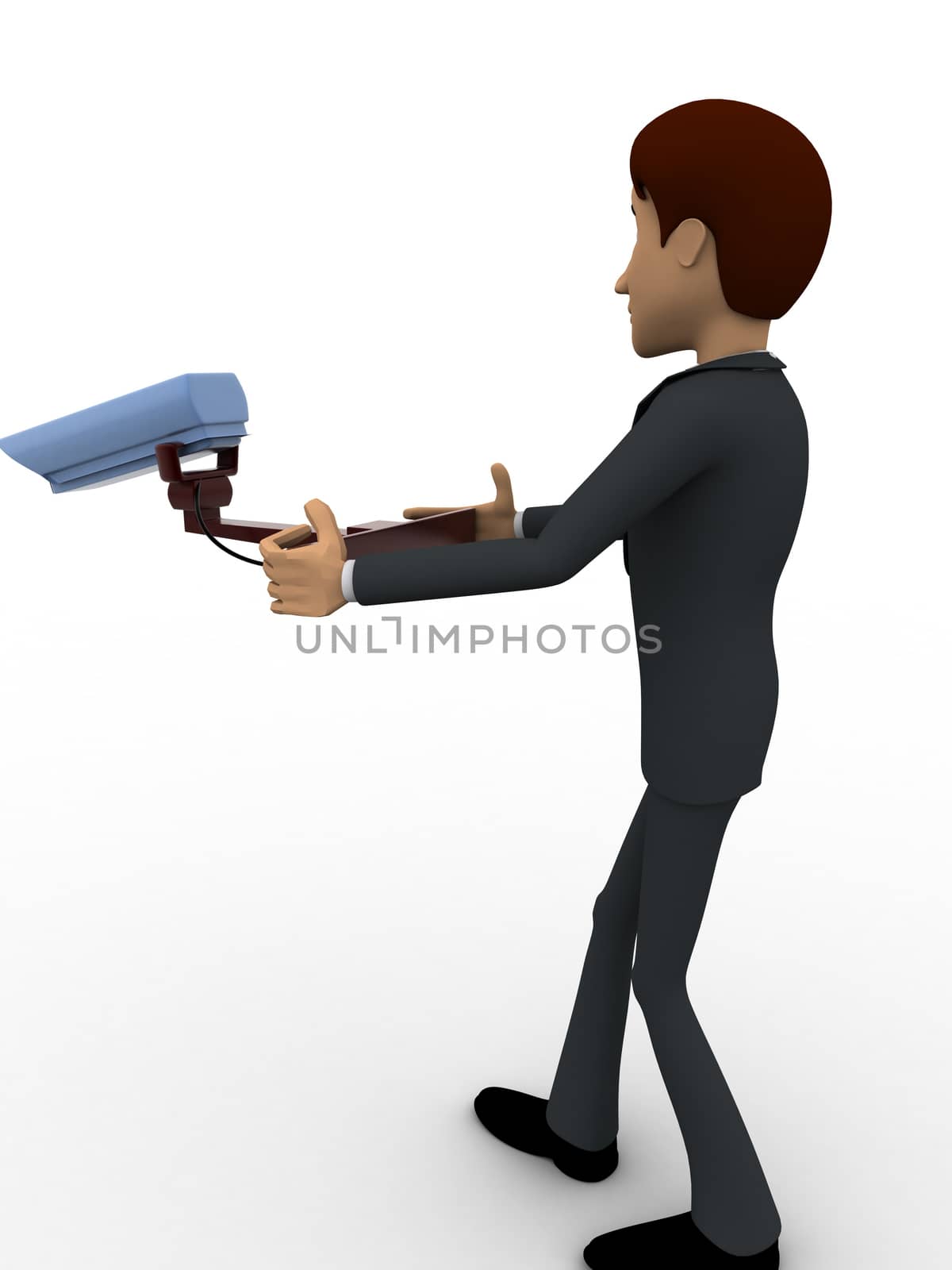 3d man holding cctv security camera in hands concept by touchmenithin@gmail.com