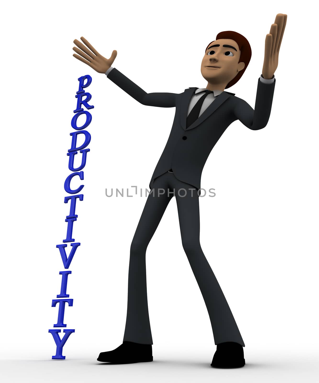 3d man with vertical productivity concept by touchmenithin@gmail.com