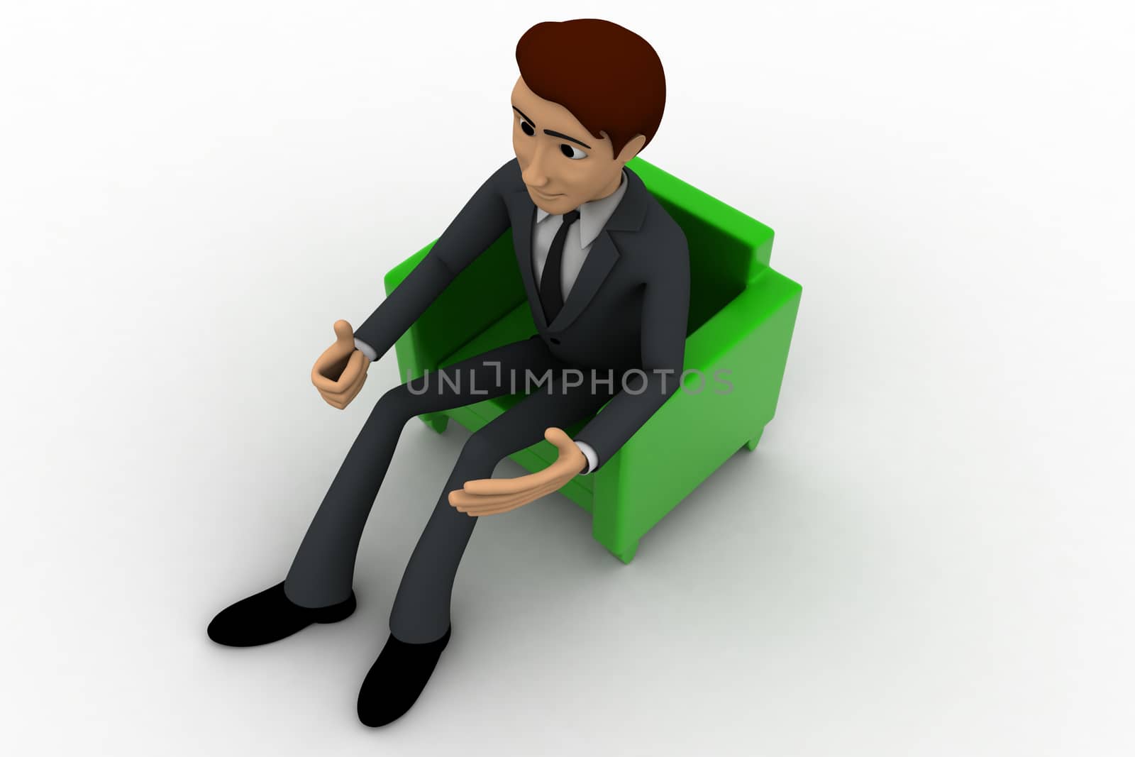 3d man sitting on sofa concept by touchmenithin@gmail.com