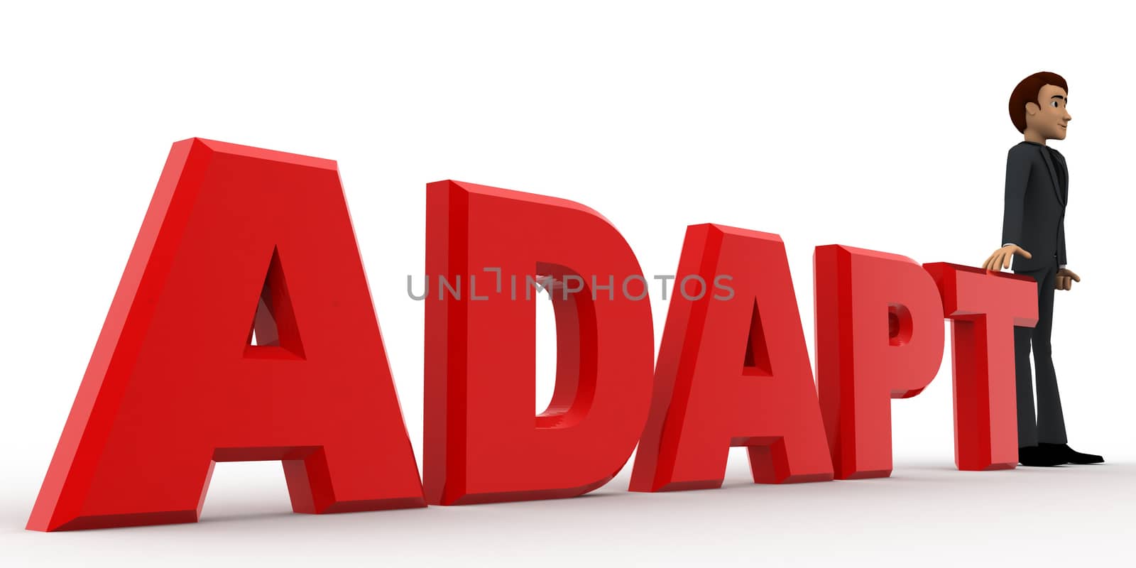 3d man in front of adapt text concept by touchmenithin@gmail.com