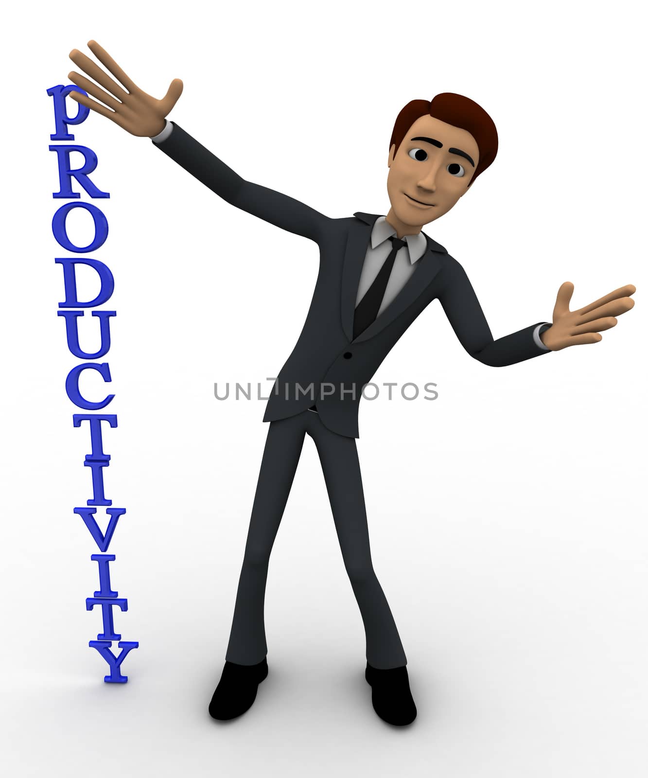 3d man with vertical productivity concept by touchmenithin@gmail.com