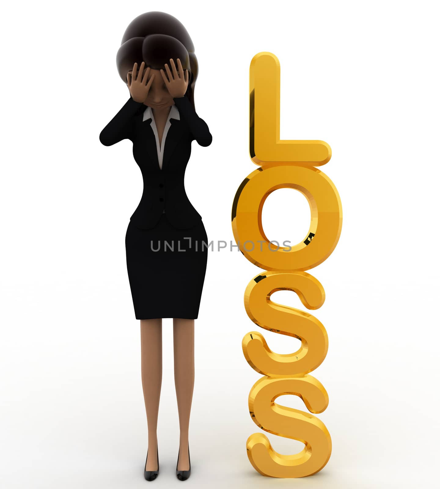 3d woman with golden loss concept by touchmenithin@gmail.com