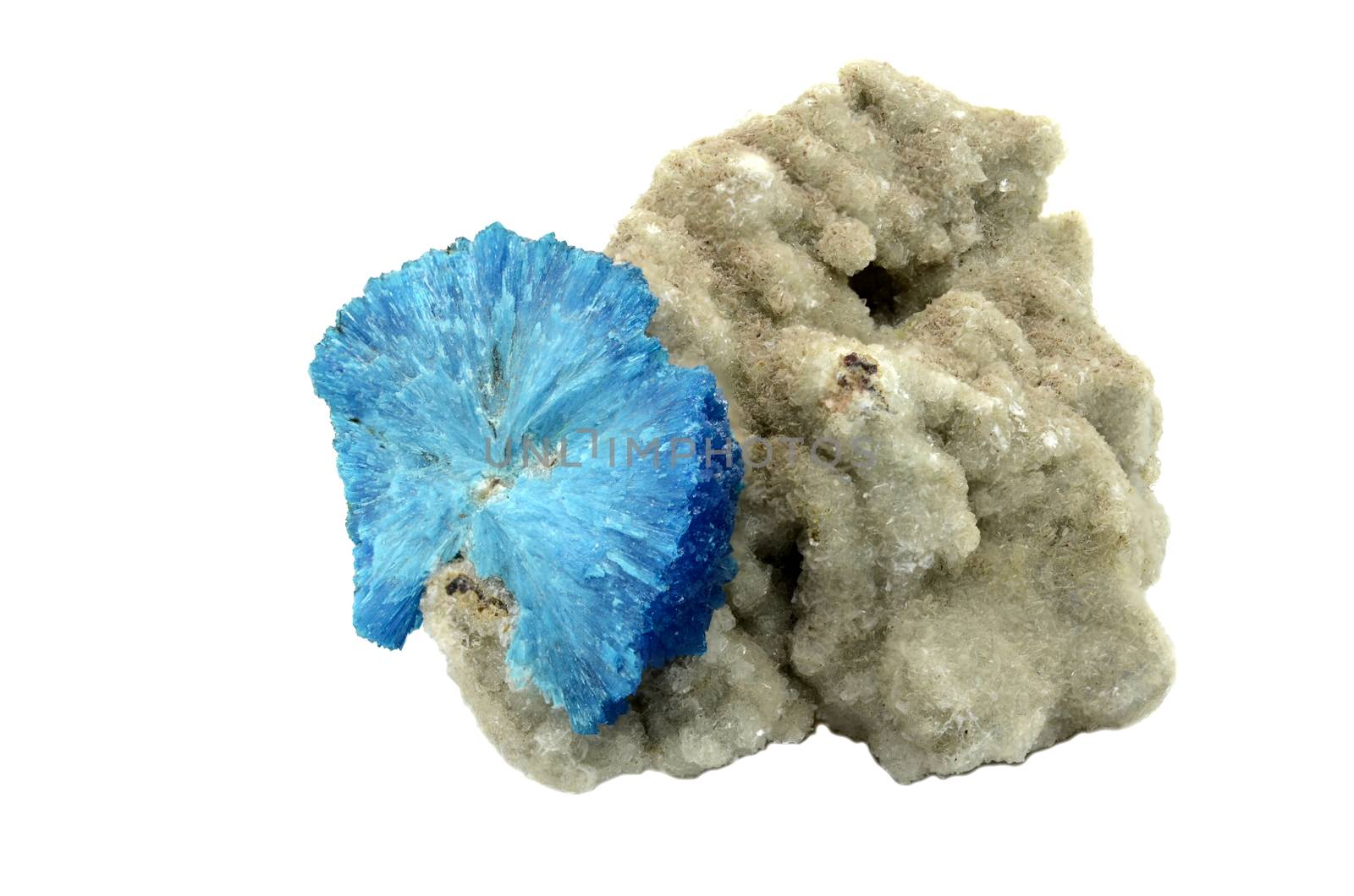 Sample of  Cavansite a beautiful nature specimen isolated on white background
