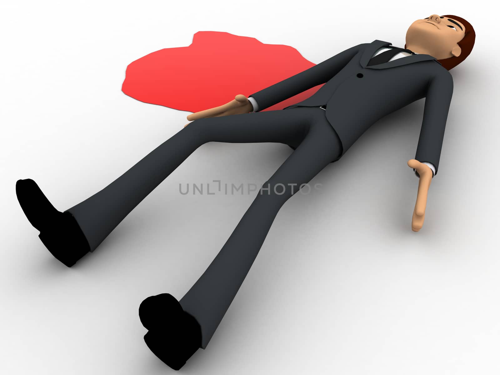 3d man lying dead on floor with blood concept by touchmenithin@gmail.com