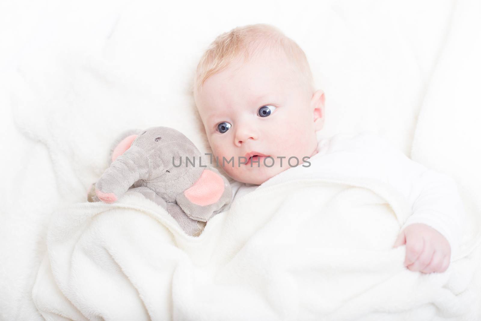 Baby with plush toy. by kasto