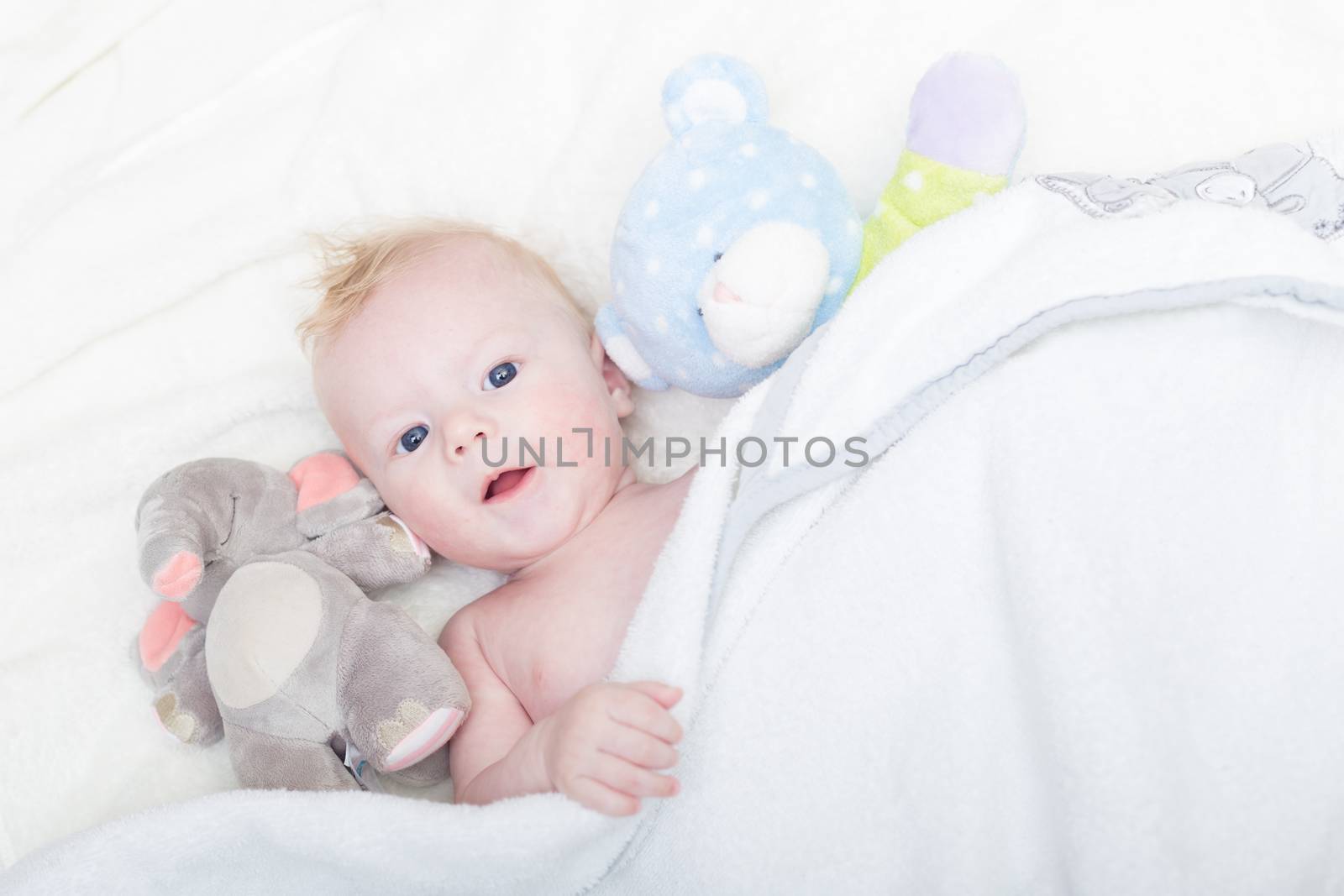 Baby with plush toy. by kasto