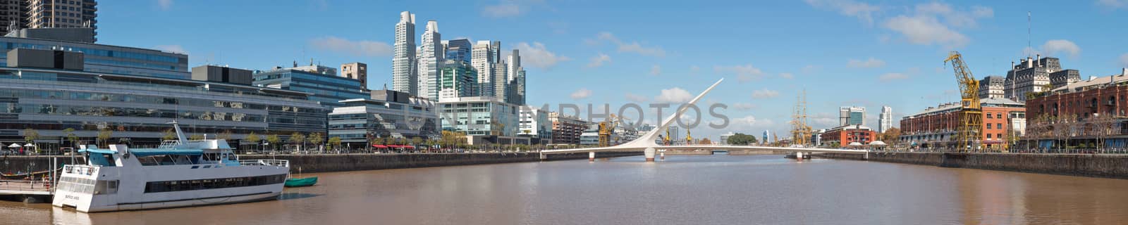 Harbor Puerto Madero Buenos Aires Argentine, skyline and ships