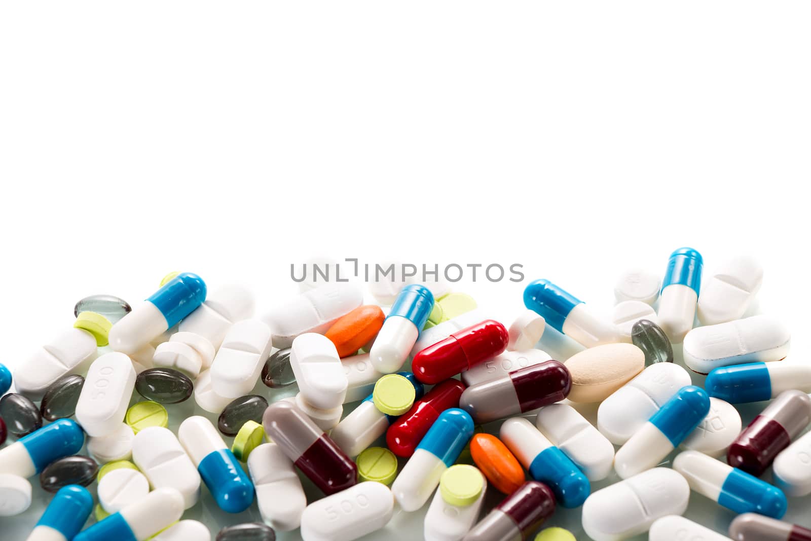 Blister of tablets isolated on a wiht background