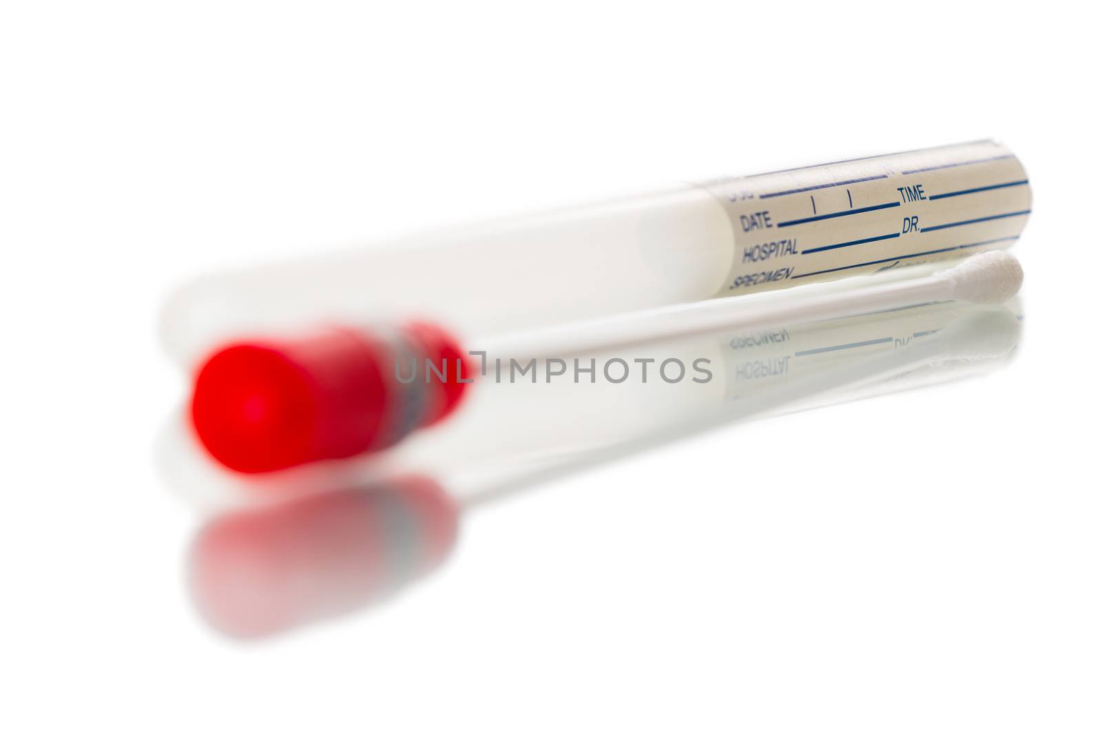 DNA test tube and cotton swab, wipe test