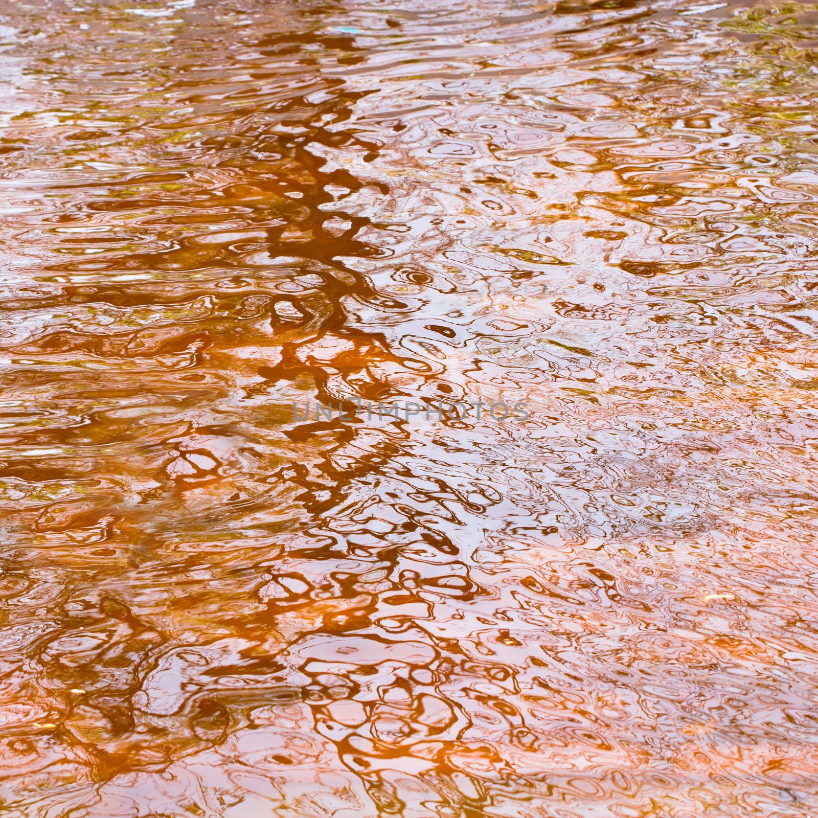 Orange water wave with background