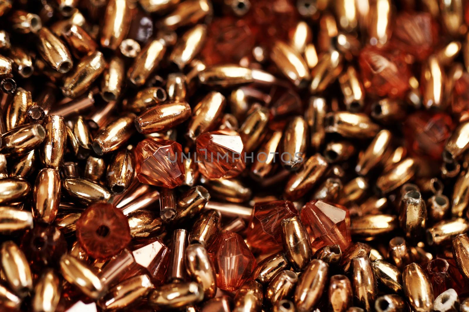 Close up photo lot of brown beads