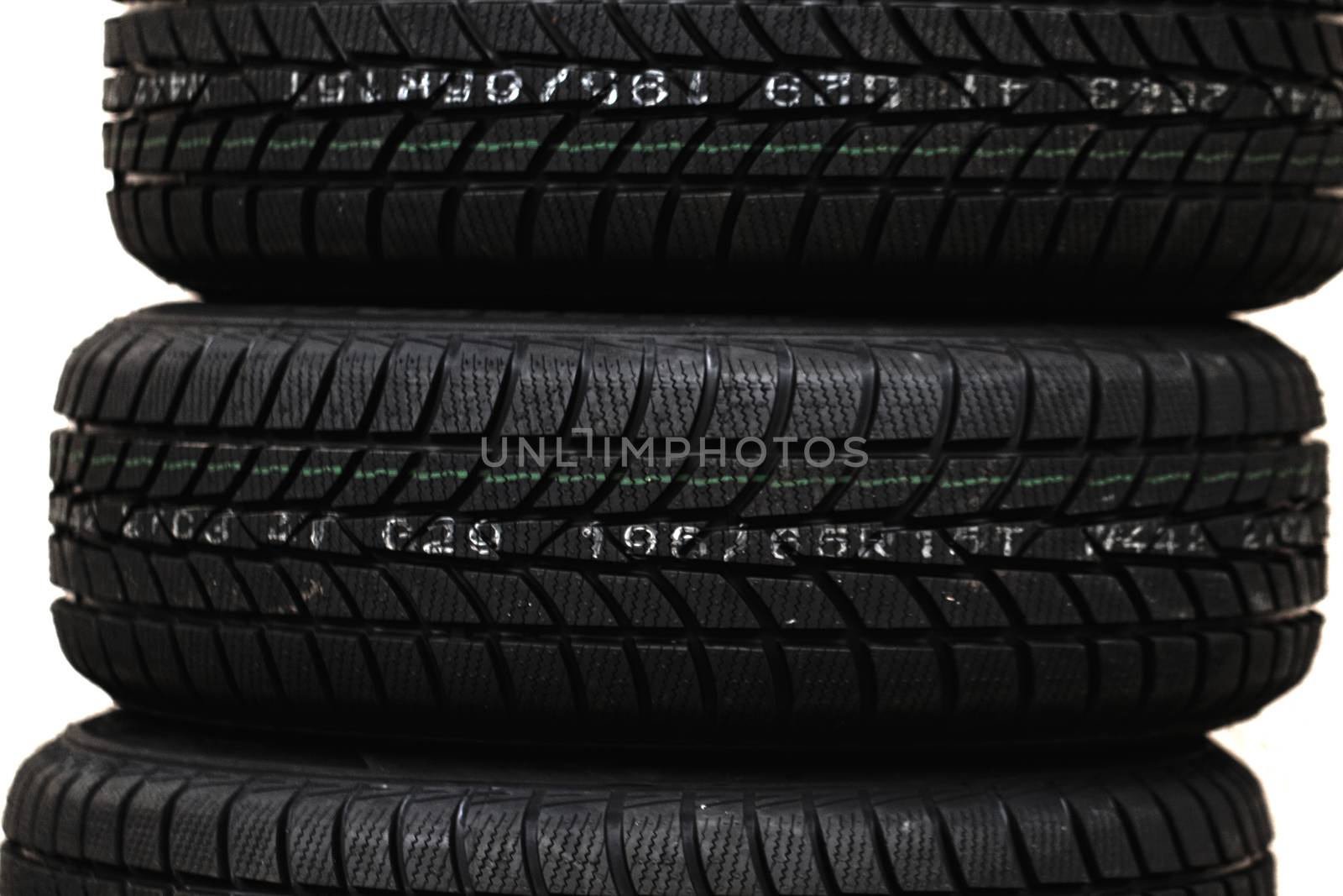 Photo lots of new black car tire 