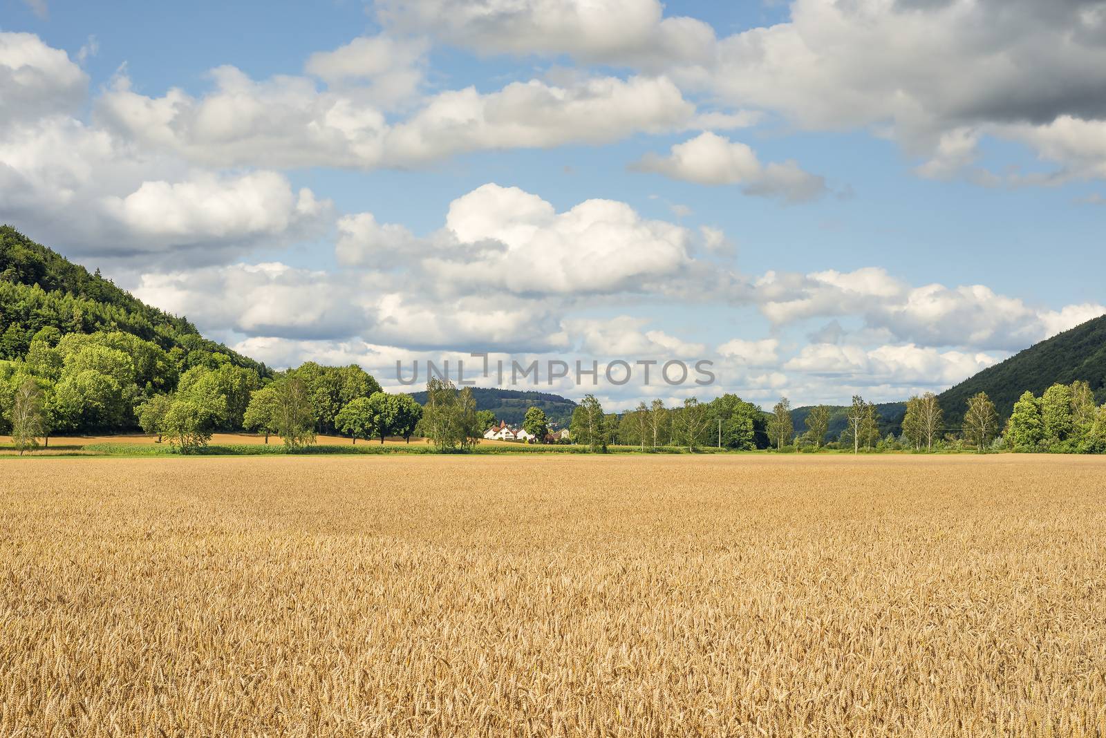 Image of romantic landscape in Franconia, Germany in summer