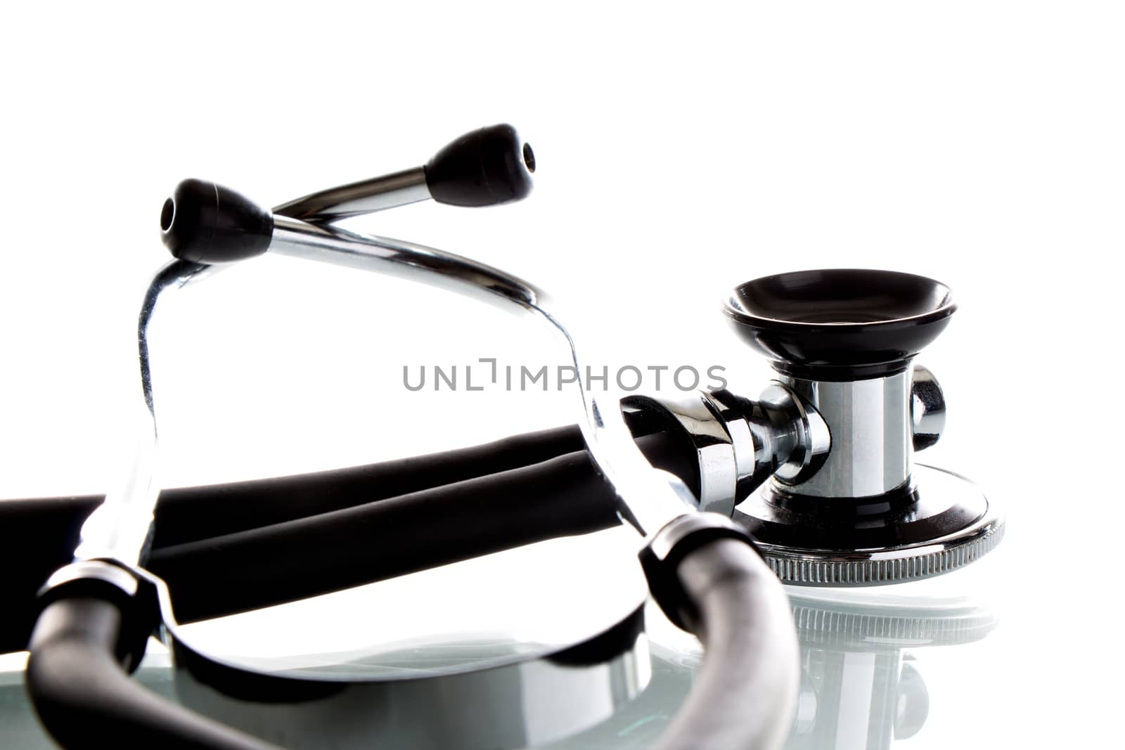 Stethoscope, close-up isolated with white background