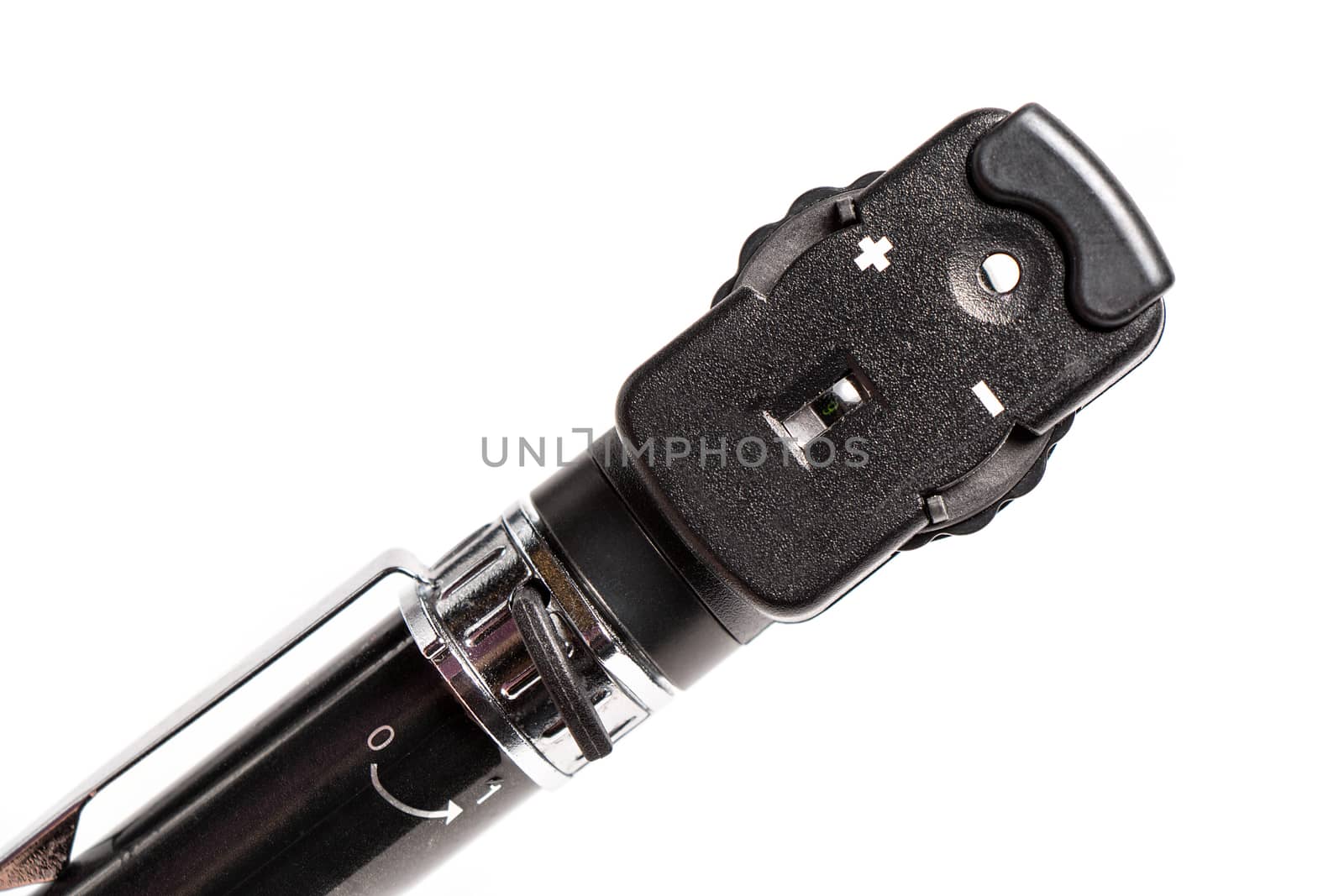 Ophthalmoscope close up, isolated
