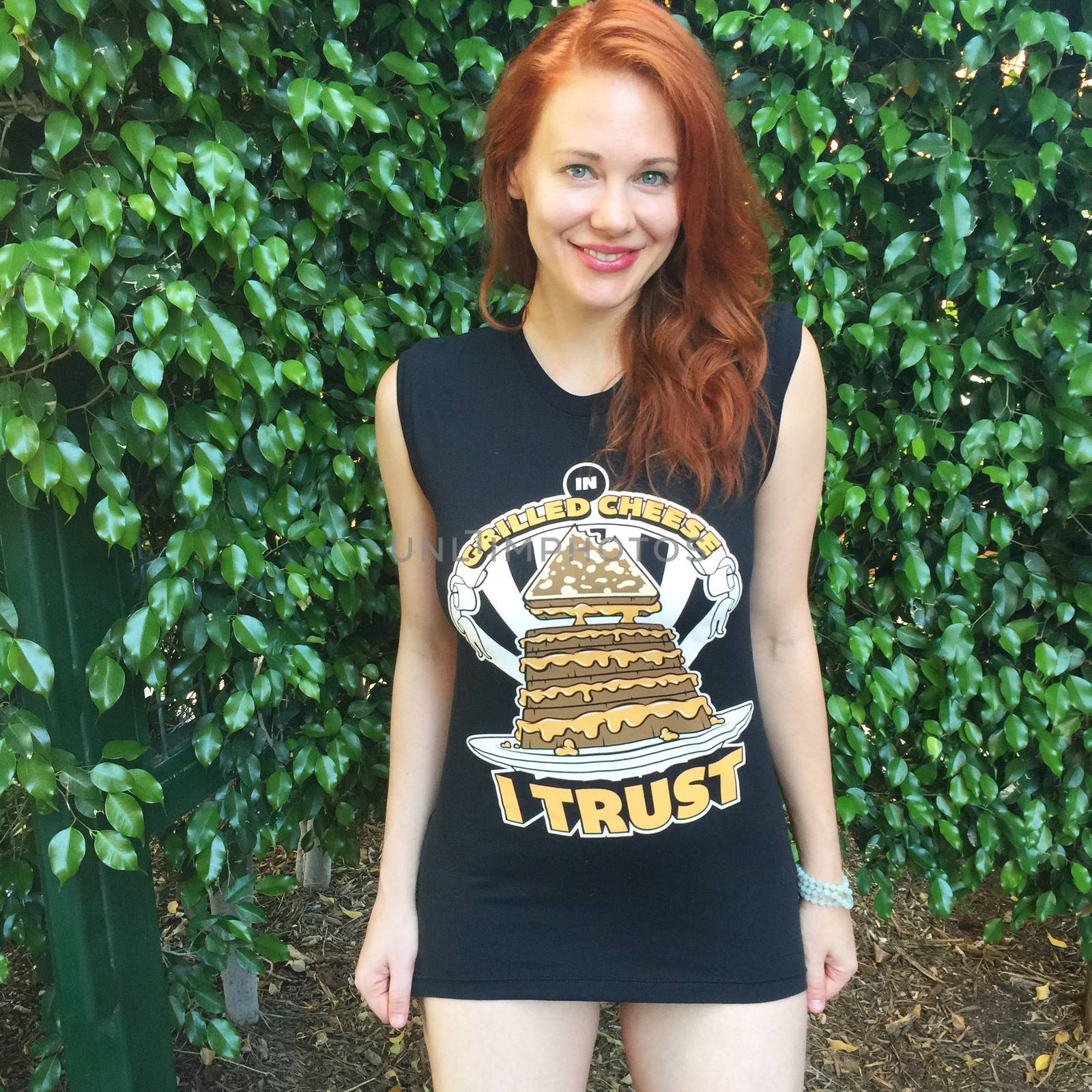 Maitland Ward Looking Cute in her Grilled Cheese T-Shirt, Private Location, Los Angeles, CA 09-03-15/ImageCollect by ImageCollect