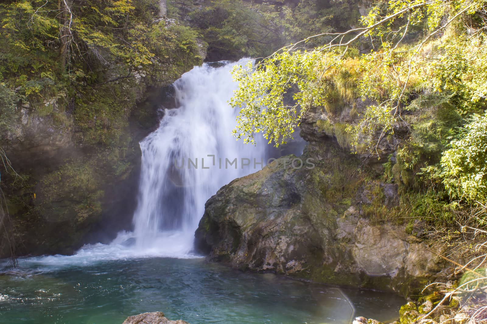 Sum waterfall in the Vintgar Canyon in Slovenia ,Europe
Light reflections