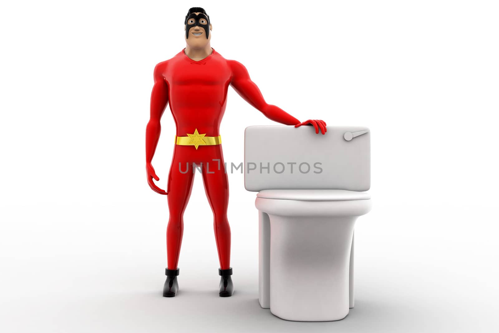 3d superhero with toilet seat concept by touchmenithin@gmail.com