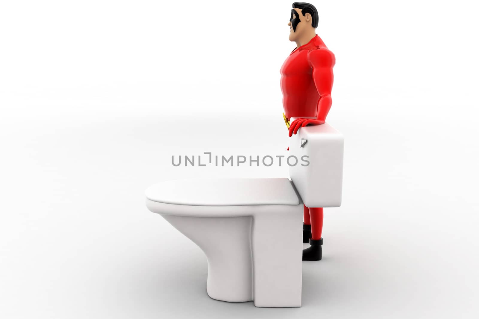 3d superhero with toilet seat concept by touchmenithin@gmail.com