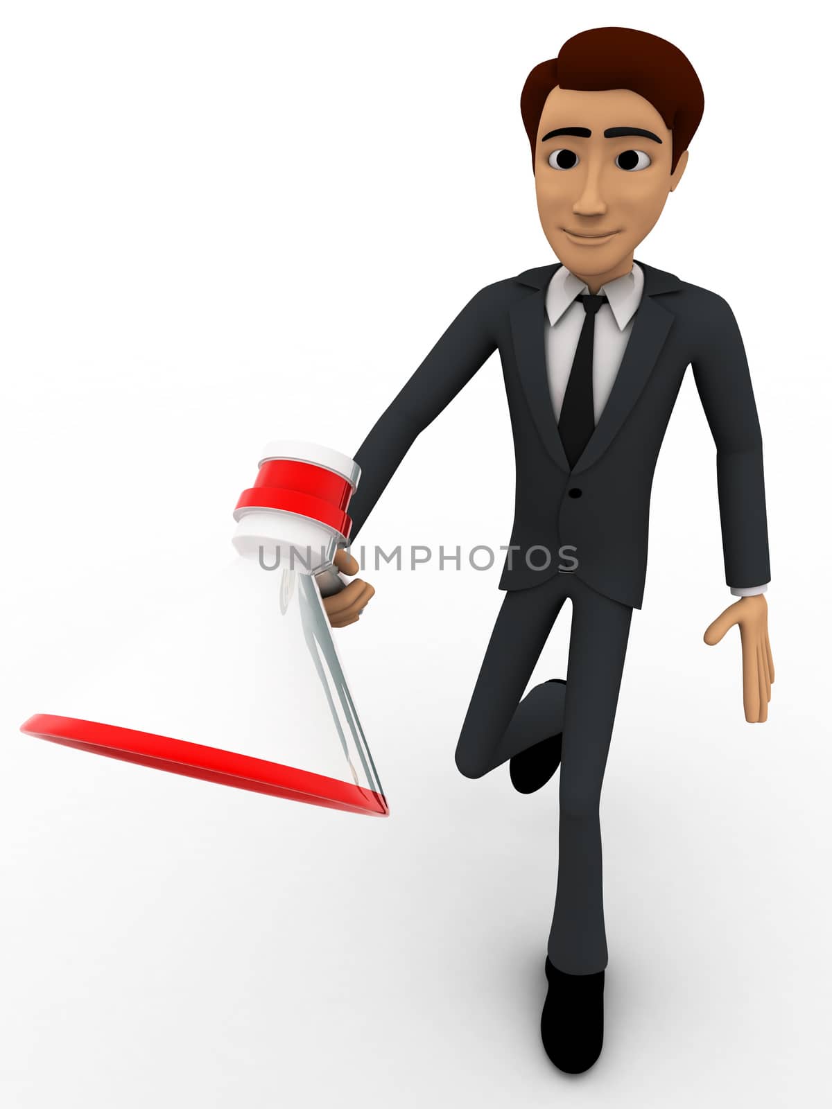 3d man walking with speaker in hand concept by touchmenithin@gmail.com