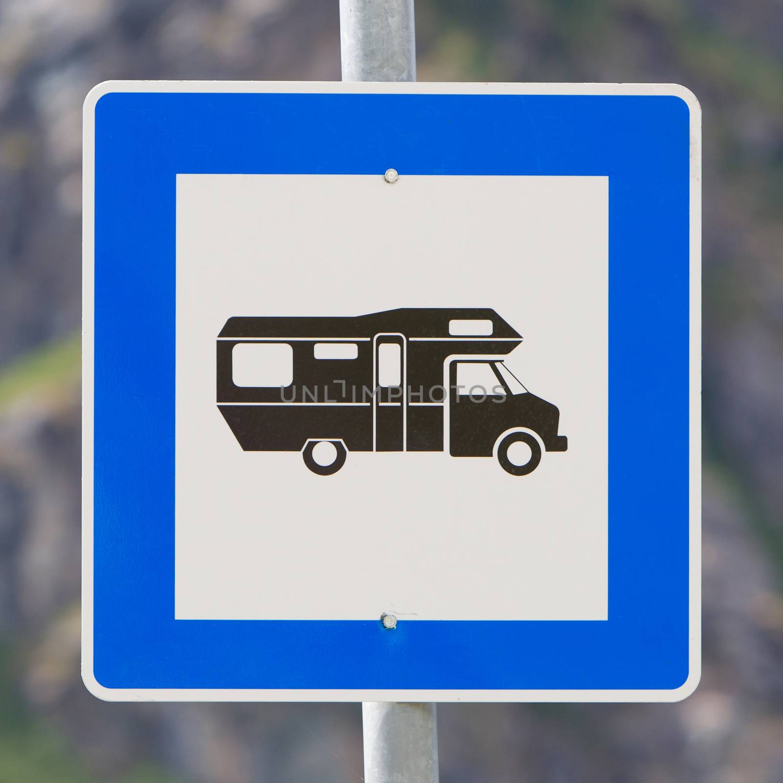 Camper sign in Europe by michaklootwijk