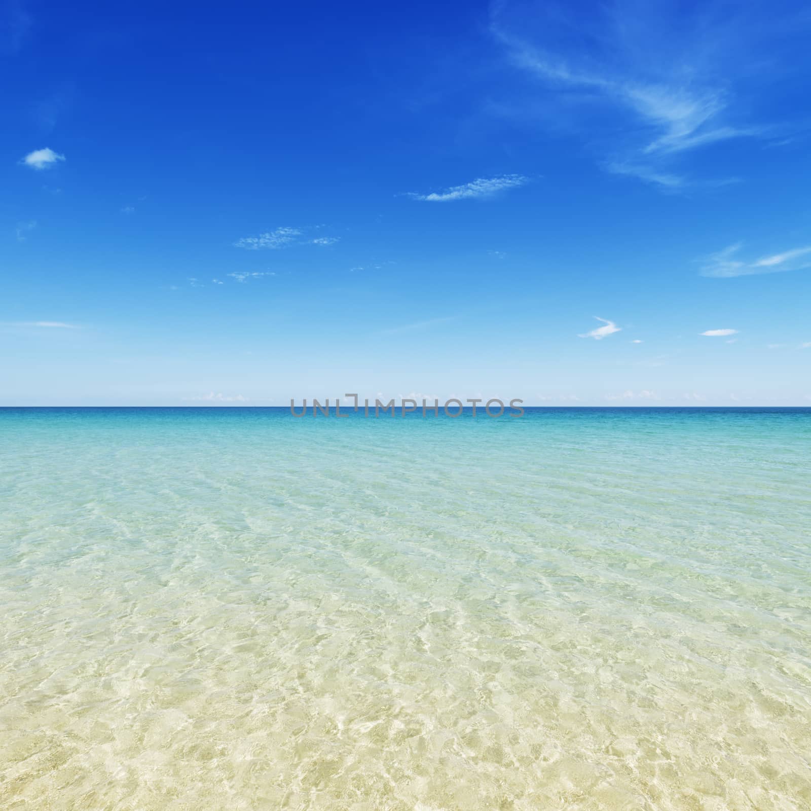  Tropical island beach with a perfect sky. Palawan, Philippines, 