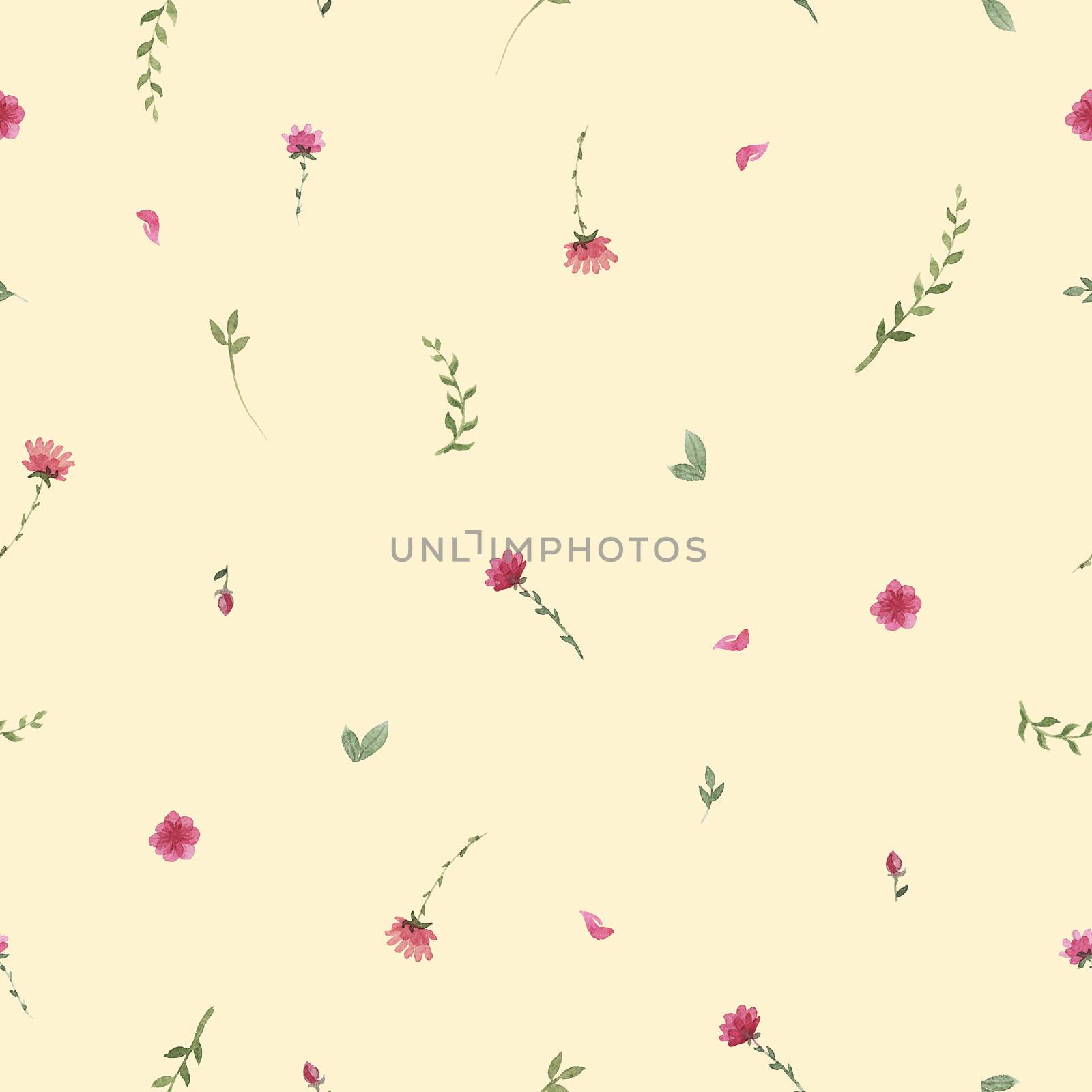 flowers watercolor of floral rose seamless pattern