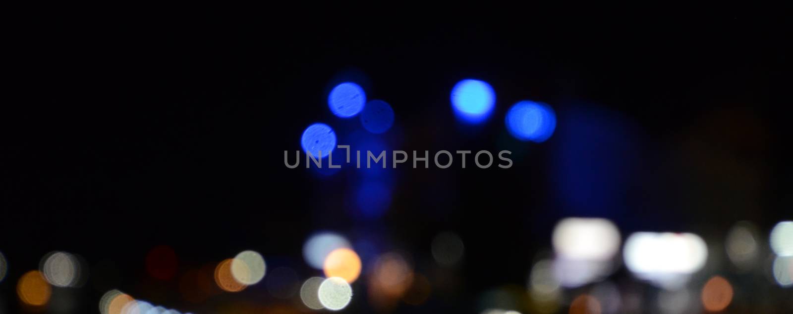 Picture of a colorful Blurred  riverbank lights