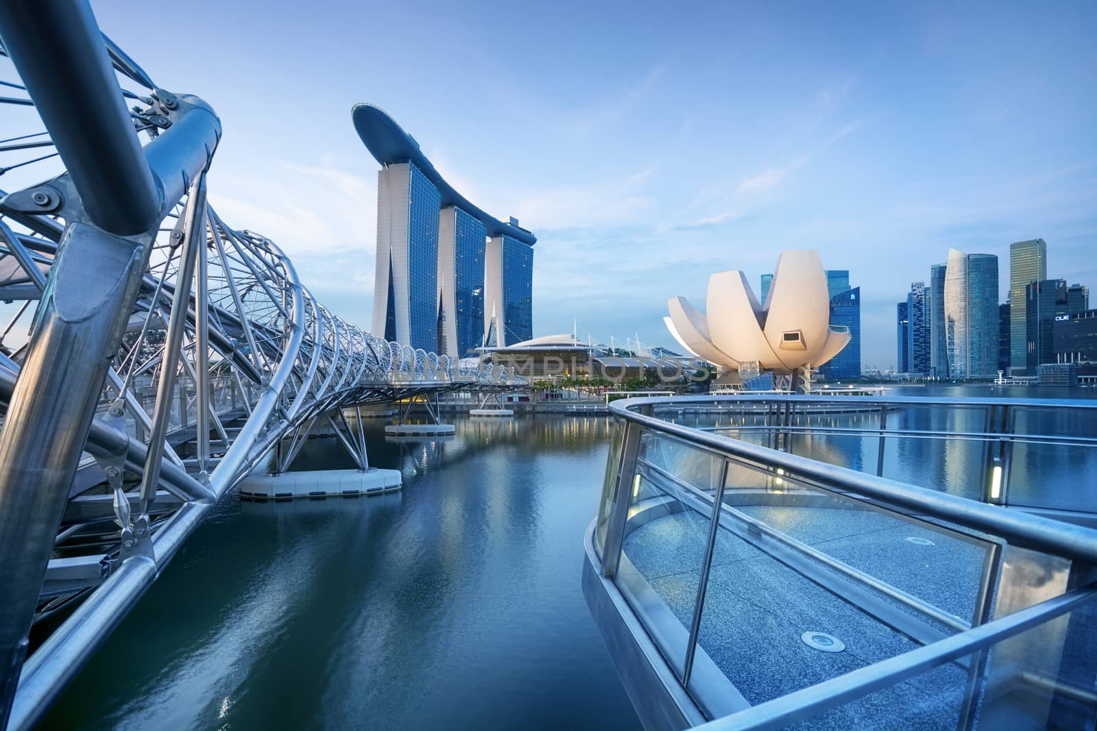 Bay view of Singapore City. 