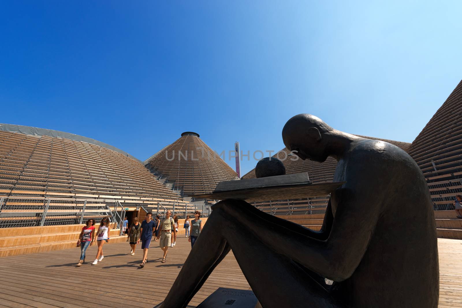 MILAN, ITALY - AUGUST 31, 2015: Zero pavilion at Expo Milano 2015, universal exposition on the theme of food, in Milan, Lombardy, Italy, Europe