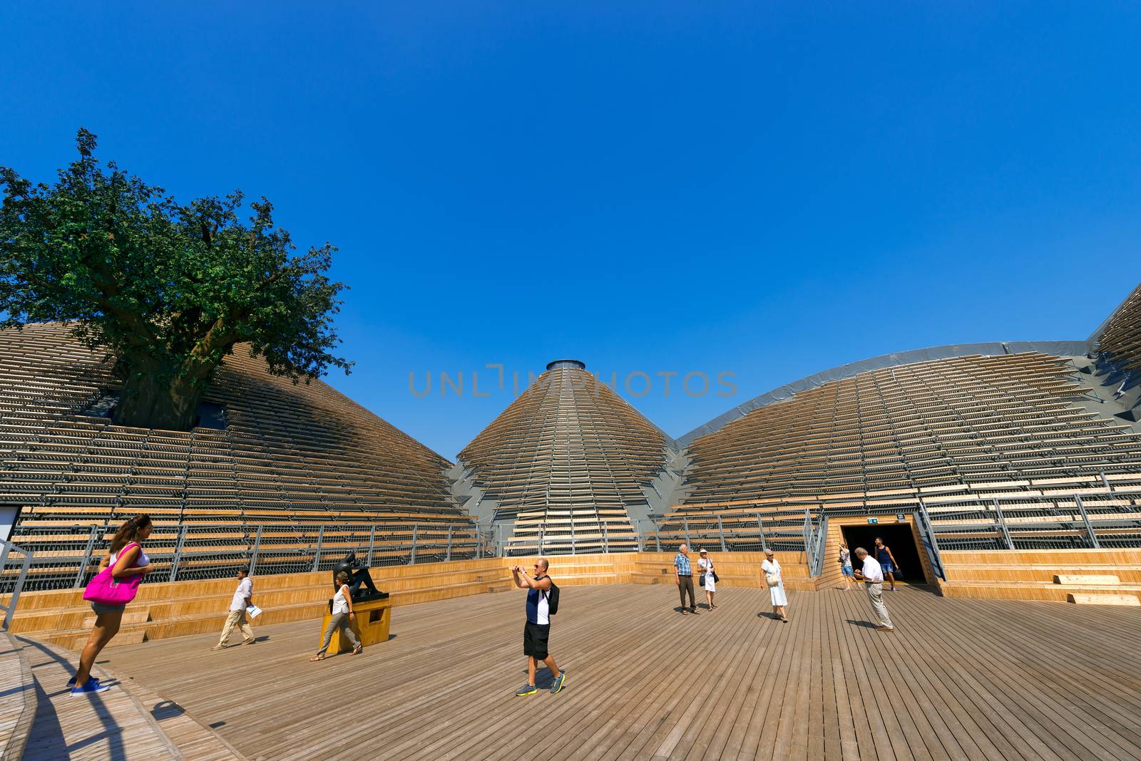 MILAN, ITALY - AUGUST 31, 2015: Zero pavilion at Expo Milano 2015, universal exposition on the theme of food, in Milan, Lombardy, Italy, Europe