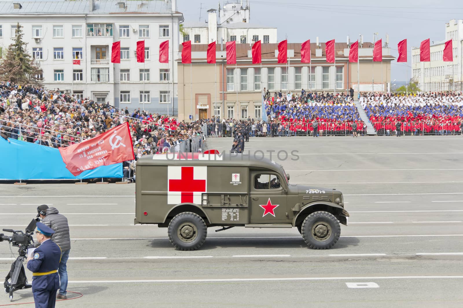 Russian military transport at the parade on annual Victory Day by Julialine