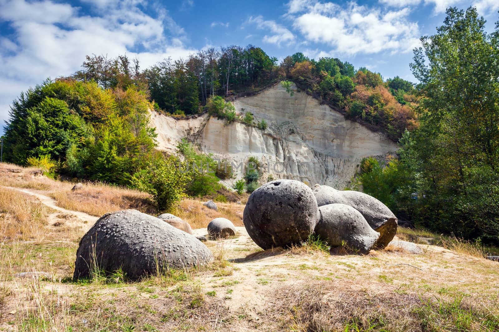 Costesti, Romania - Septemper 2, 2012: The Trovants of Costesti - The Living and Growing Stones of Romania