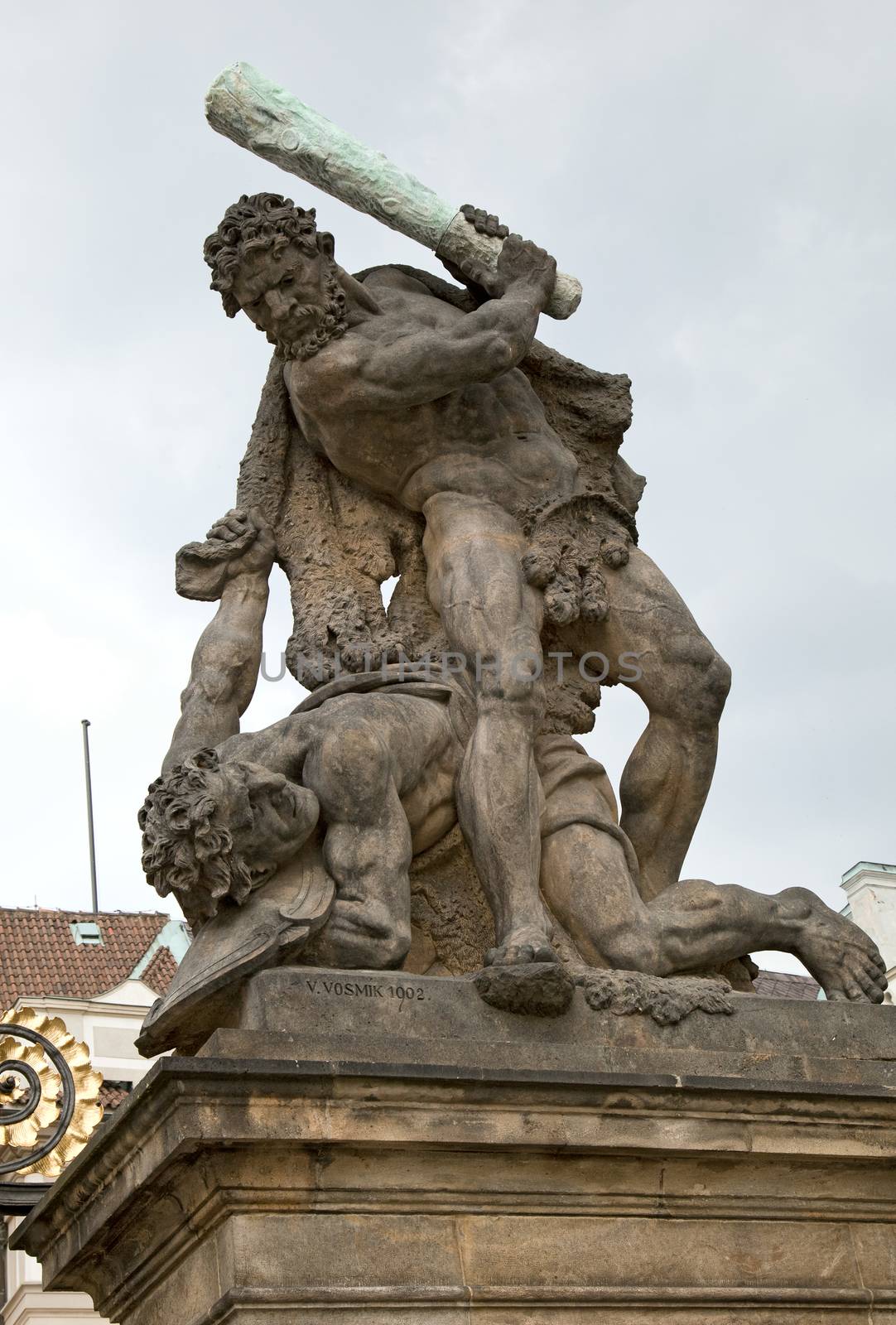 Old statue in Prague, capital of Chezh Republic